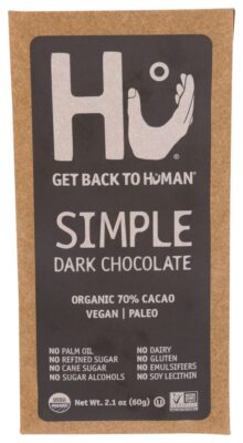 Hu Kitchen  Organic Dark Chocolate Simple Bar   2.1 Oz (Pack Of 4)