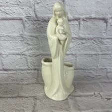 HAEGER USA Vintage Virgin Mary w/ Baby Jesus Pottery Planter Vase 11.25"