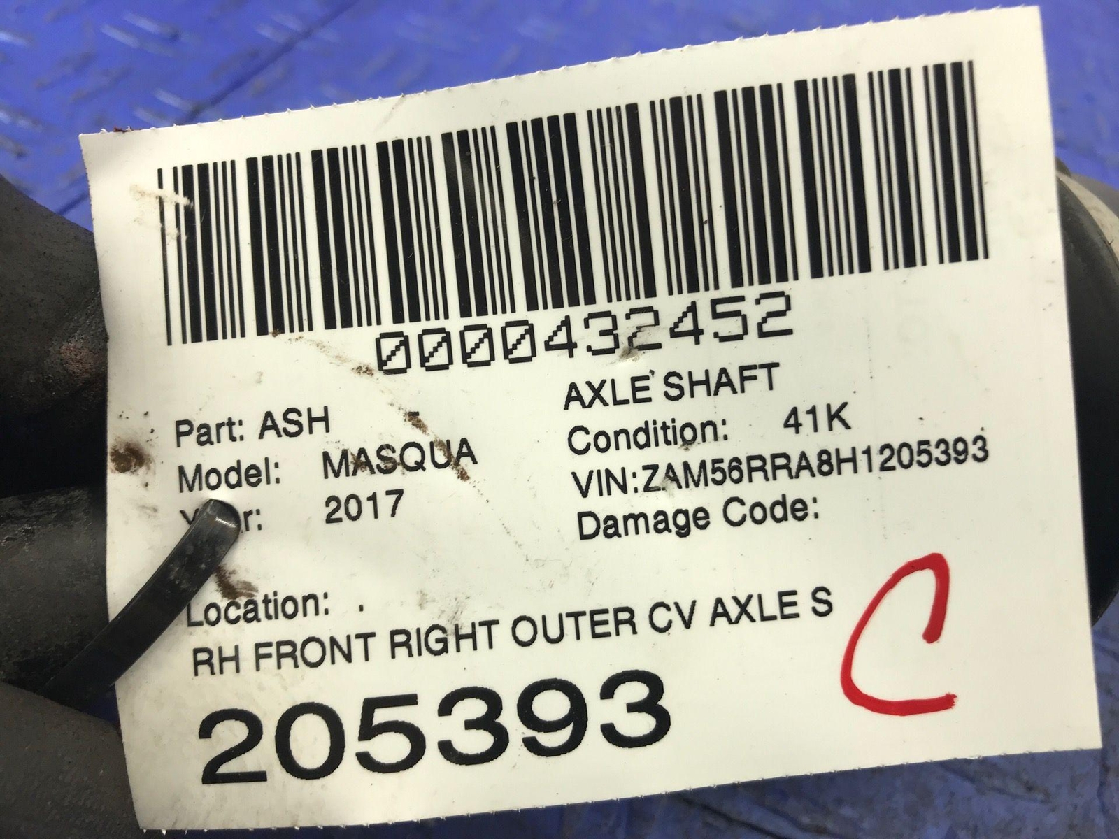 2014-2021 MASERATI QUATTROPORTE FRONT RIGHT OUTER CV AXLE SHAFT 670035142 OEM