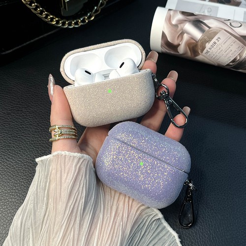 For Airpods 4/3/2/1 Pro 1/2 Colorful Glitter Full Body Protective Case+Keychain - Picture 4 of 24