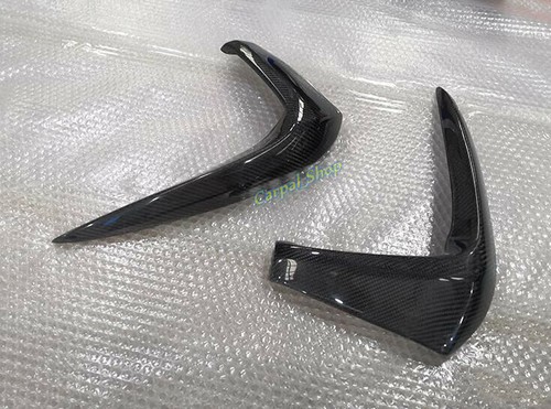 Front Fog Lamp Eyelid Strip Cover Carbon fibre For VW Golf GTI MK7.5 2018-2020 - Picture 7 of 9