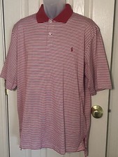 POLO GOLF Ralph Lauren red white striped LARGE RS