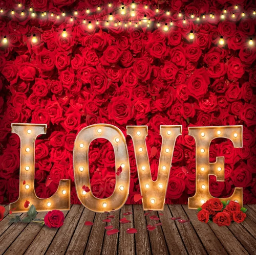 Red Roses Love Valentine's Day Backdrop Decor Romantic Lover Wedding Background - Picture 8 of 16
