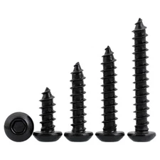 M2 M2.3 M2.6 M3 M4-M6 Black Button Head Socket Cap Self Tapping Screws Hex