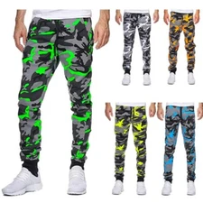 Men's Cargo Combat Army Camouflage Sport Pants Joggers Sweatpants Trousers Sport