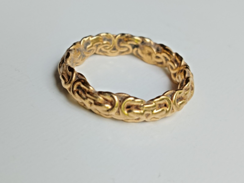 Oro Nuovo 14ct Yellow Gold Polished Woven Byzantine Ring. Weighs less than 5 gms - Picture 1 of 8
