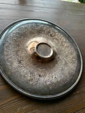 WM Rogers Mfg. Co. Round Serving Tray Silver plate #4266 Chip And Dip