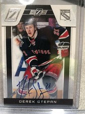 2010-11 Zenith Autograph RC Derek Stepan #217 - 21/199 - Jersey Number 1/1