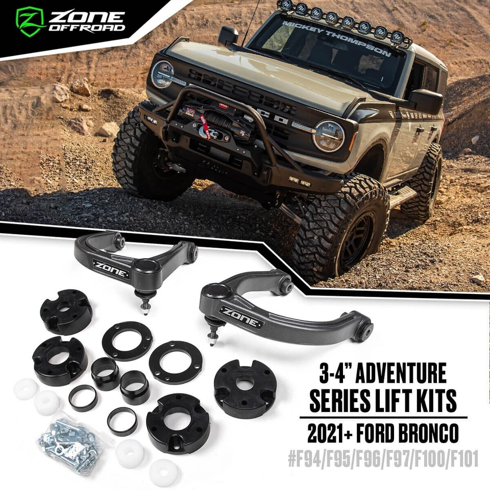 Zone 4" Adventure Suspension Lift Kit 21 - 23 Ford Bronco 4 Door Big Bend ZONF95 - Image 4 of 4