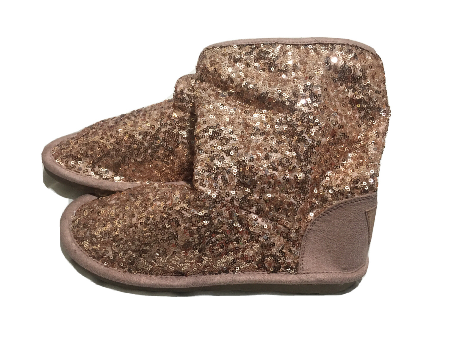 Brand New NEXT Gold Sequin Faux Fur Lined Boots Size UK 5 - RRP £27 image 4