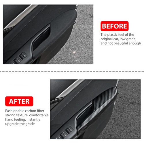 4x For Honda Civic 2016-2020 Carbon Fiber Interior Door Armrest Panel Trim Cover - Bild 6 von 8