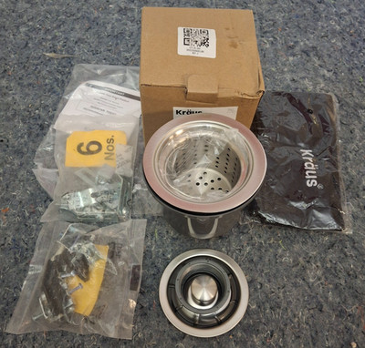 Kraus Quarza Kitchen Sink 4.5'' Drain & Install Hardware Replacement KGD-410B Kit