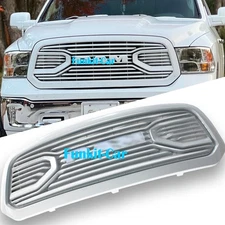 White Grill  For 2013-2018 2016 Dodge Ram 1500 Front Big Horn Grille W/Letters