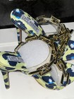 Cape Robbin Women’s Strappy Stiletto Chain Accent Animal Print Heel Yellow Blue… — photo 5