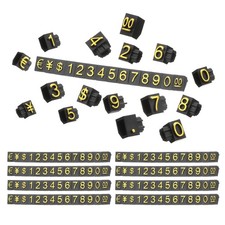 10 Set Price Tag Cube 4" x 0.35" Adjustable Counter Stand Label, Black Gold