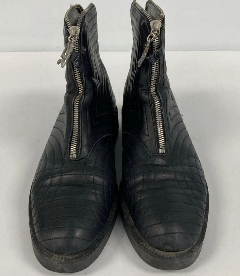 STEPHANE KELIAN Paris LEATHER Black ANKLE BOOTS/Shoes Sz 7 Women’s Combat Style - Image 2 of 4