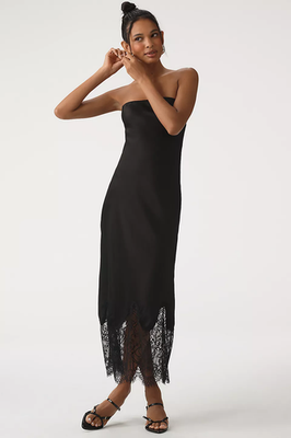 anthropologie lace slip dress By Anthropologie Lace Godet Maxi Slip Dress