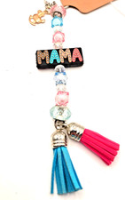 Mama Keychain Gift for Mom Baby Shower New Mom Beaded Tassel Keyring Handmade...