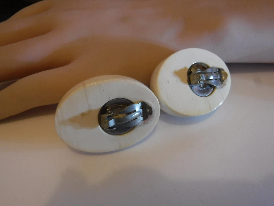 Pendientes Modernistas Patricia Von Musulin De Colección Enormes Clip Esterlina Forma de Huevo Foto 3 de 4