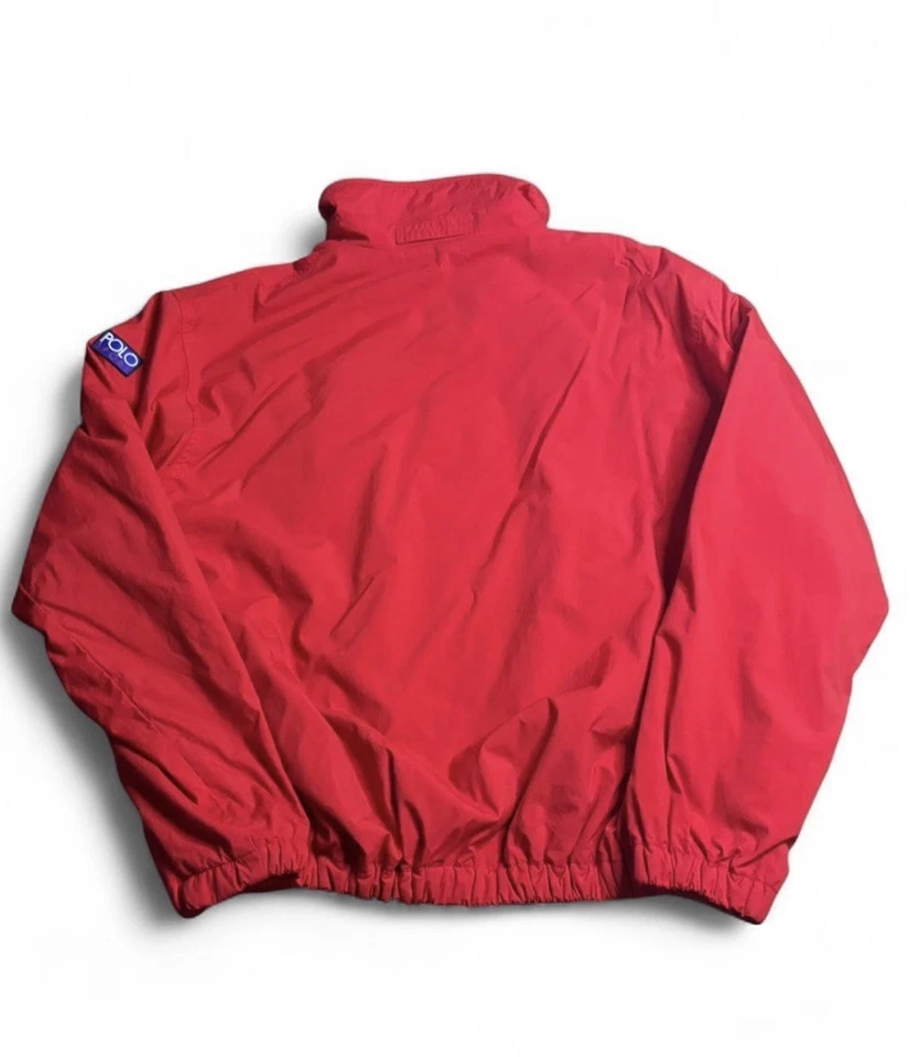Винтажный 90-х Polo Ralph Lauren Sport флис с подкладкой ветровка Bomber куртка мужская M - Изображение 3 из 4
