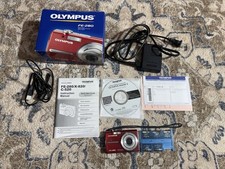 Olympus FE-280 8.0MP Red Digital Camera w/ Box, Battery, Charger  SD Cards
