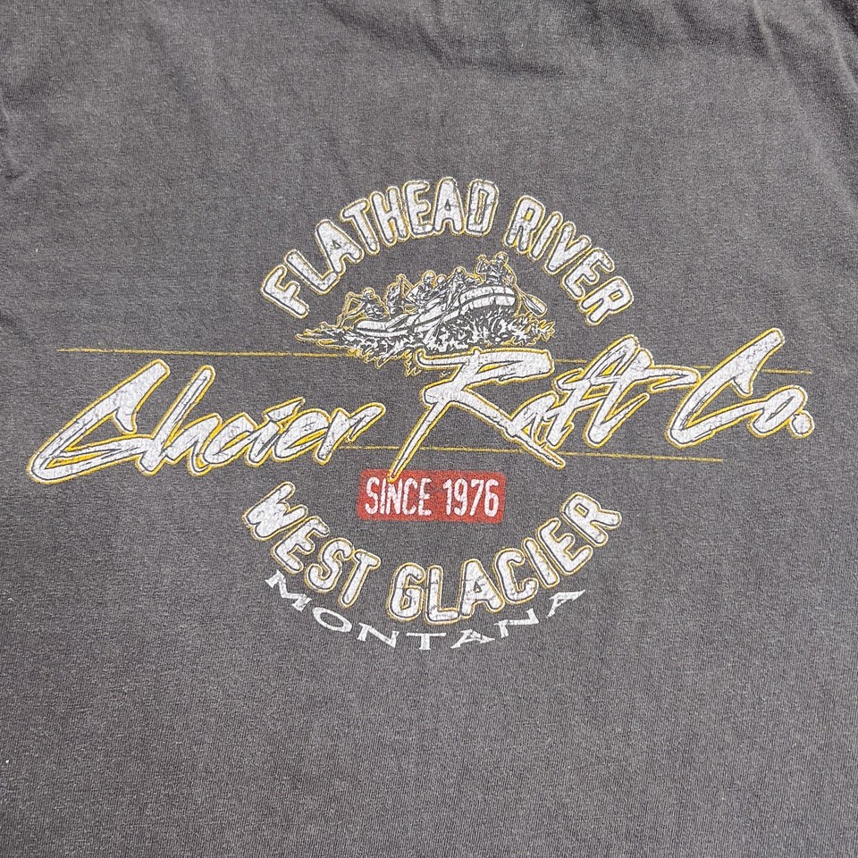 Vintage 90s Flat Head Lake Glacier Raft Montana Long Sleeve Shirt ...