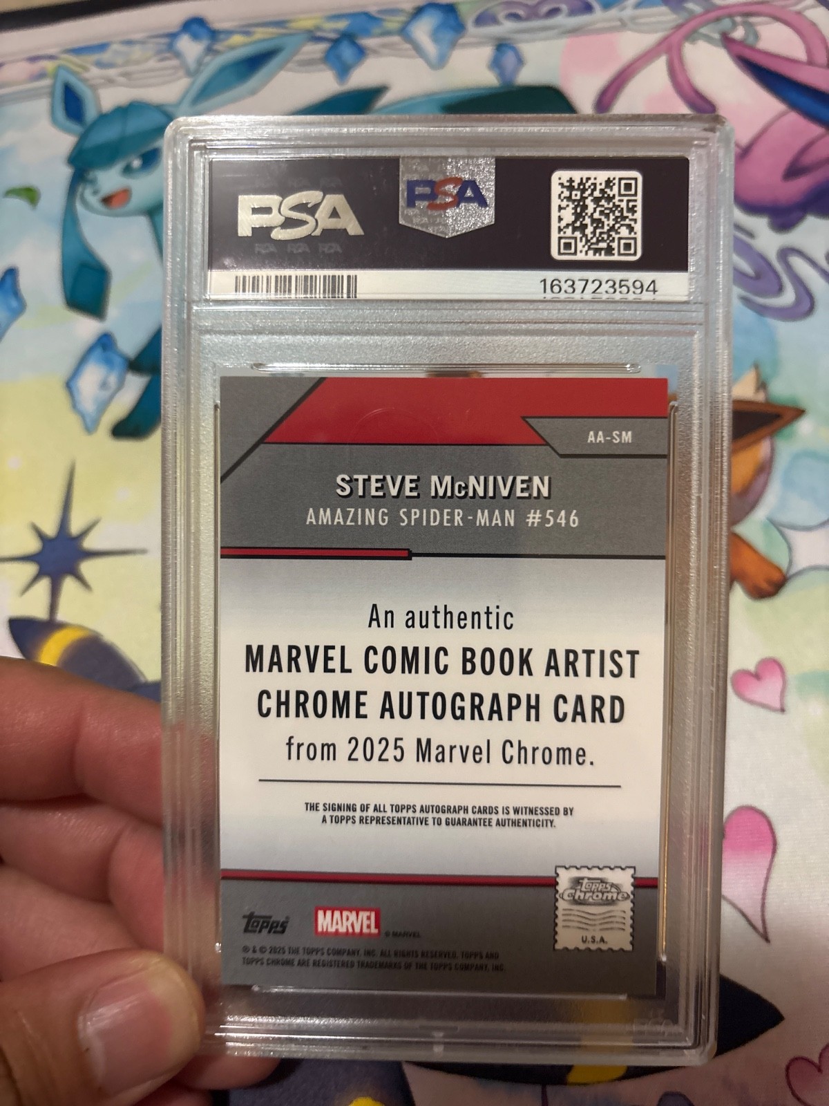 2025 Topps Chrome Marvel Steve McNiven Auto Spider Man  Green Lazer 49/99 POP 1 view 4