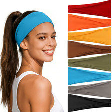Headbands for Women, 8 Pack Non-Slip Moisture Wide Head Bands, Stretchy Elastic,