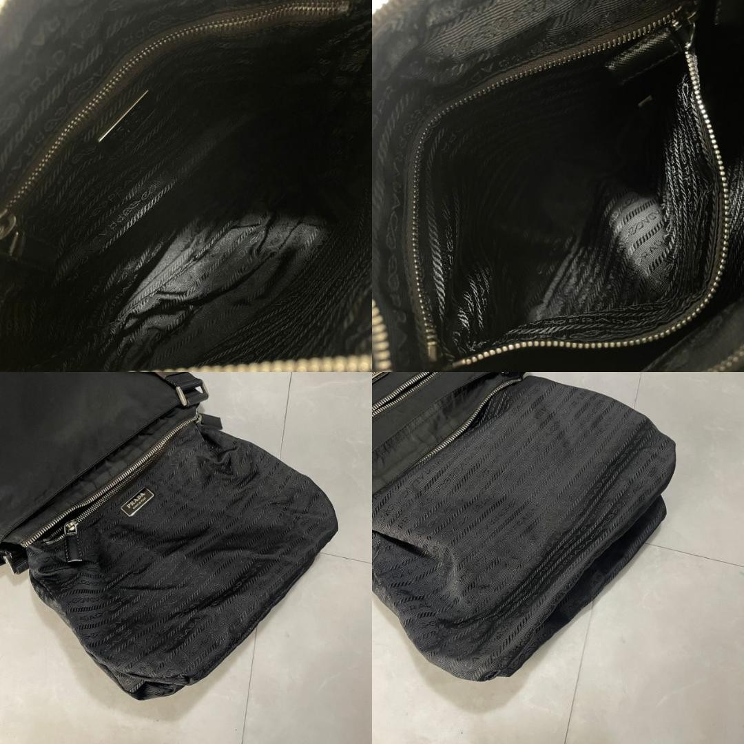 PRADA Shoulder Bag Prada Crossbody Bag Black Double Good Condition thumbnail 8