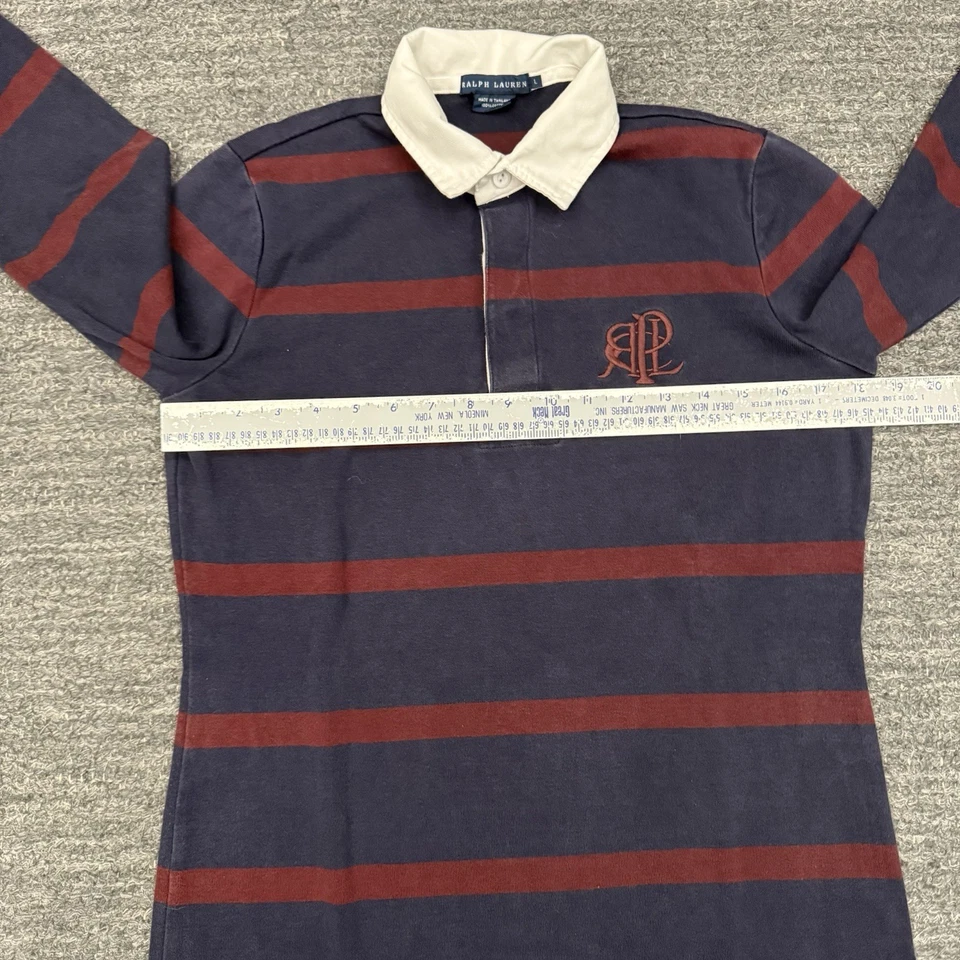 Ralph Lauren Rugby Shirt Dress Women Large Stripe Preppy Old Money Faded 90s Y2K - Image 3 of 4