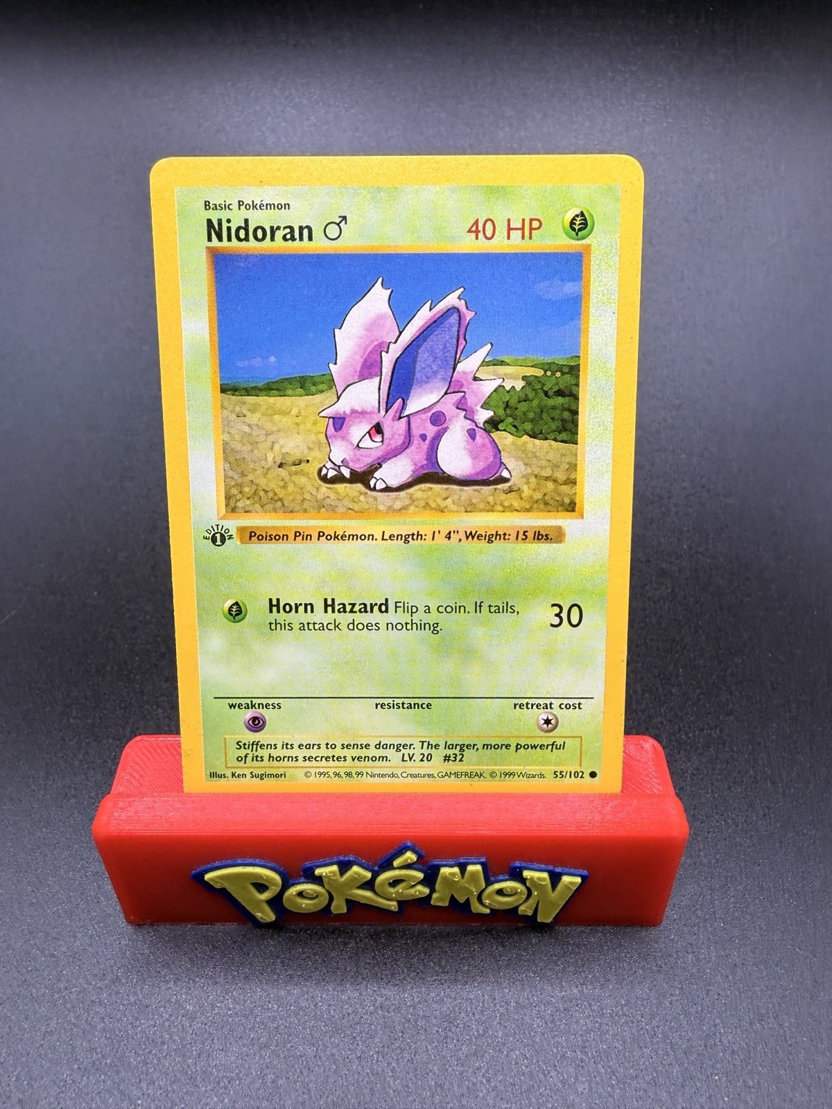 Nidoran Pokemon 1st Edition Shadowless 55/102 1999 WOTC NM