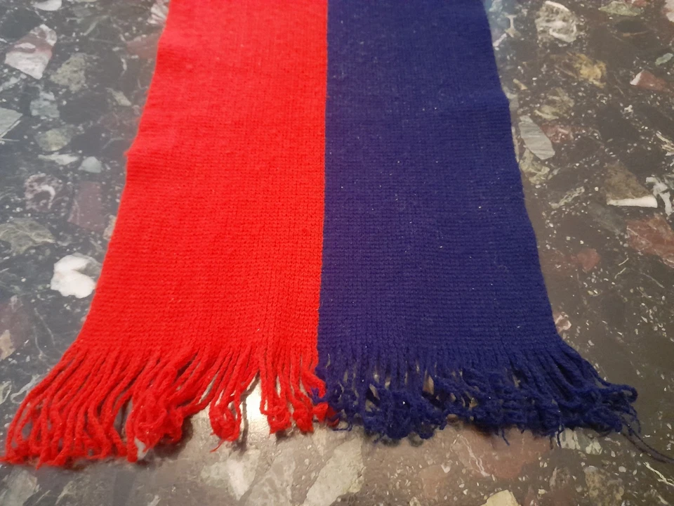 SCIARPA SCARF VINTAGE '80 CALCIO ROSSOBLU GENOA BOLOGNA CAGLIARI. PANNO - Immagine 2 di 3