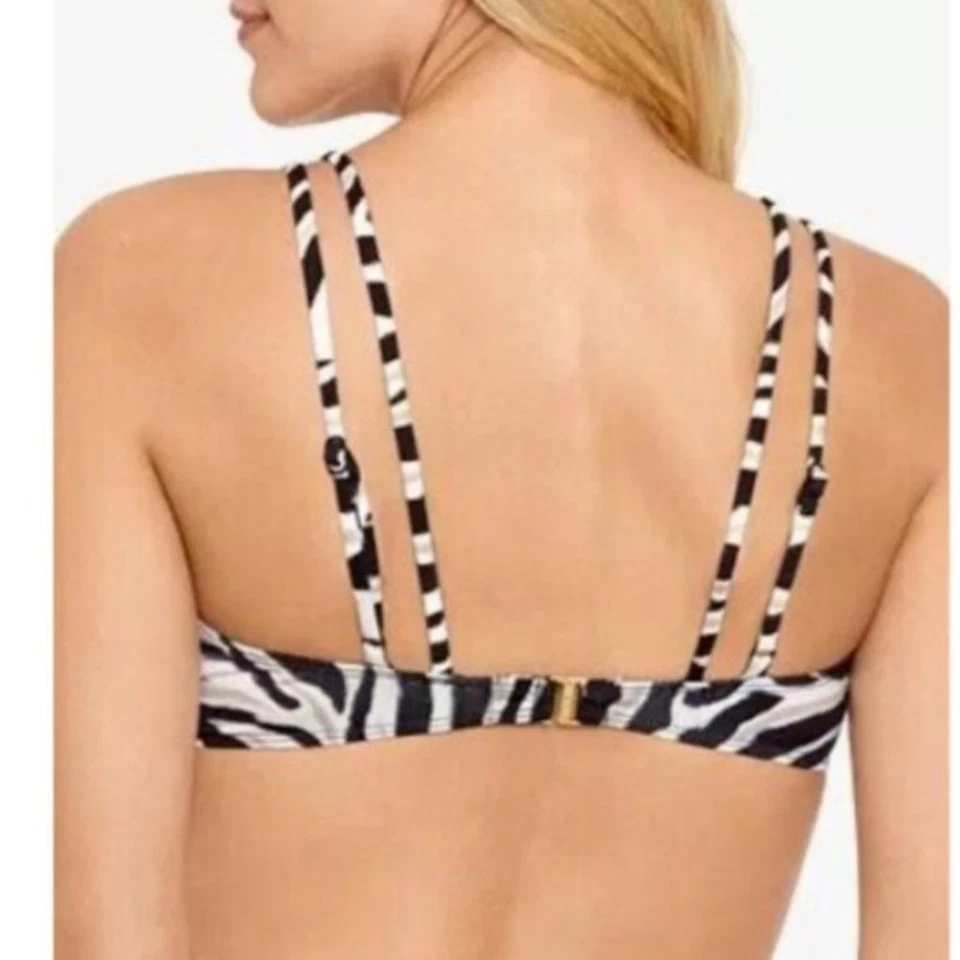 Top de natación de bikini Ralph Lauren Zebra Twist con correas ajustables para mujer talla 16 nuevo con etiquetas Foto 3 de 4