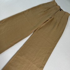 Zara Women's Size XS NWT Wide Leg Pleated Trouser Beige