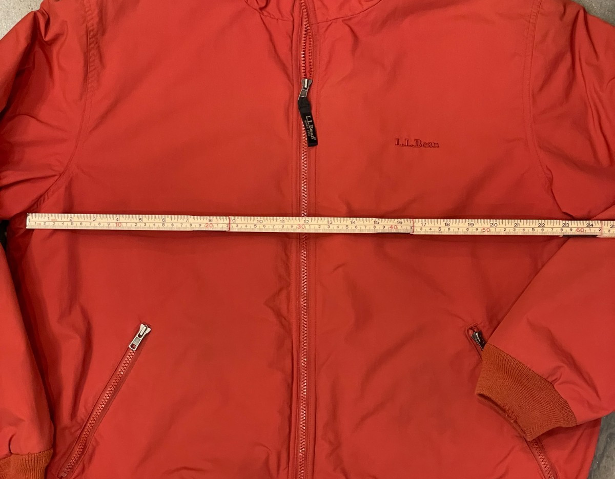 L.L.Bean Insulated Jacket Men XL Orange Fleece Lined Bomber Outdoor Zip Pockets thumbnail 5