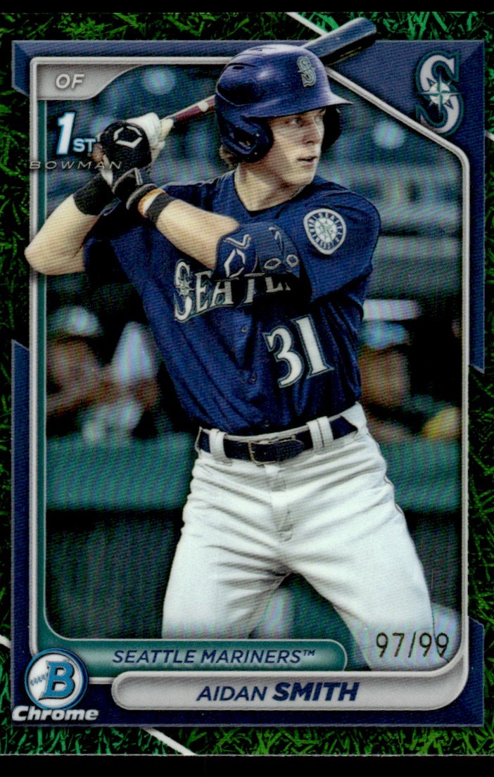 AIDAN SMITH 2024 BOWMAN CHROME #BCP-45 GREEN GRASS REFRACTOR 97/99