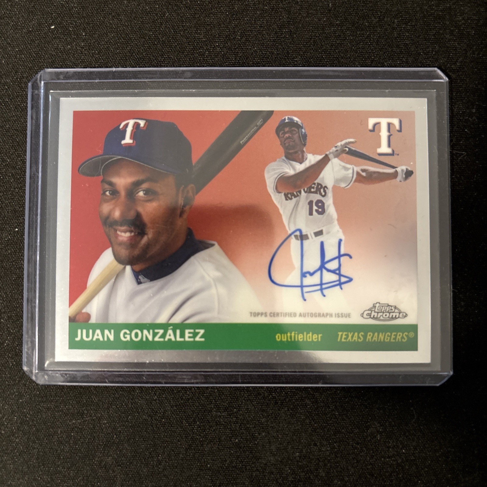 JUAN GONZALEZ AUTO REFRACTOR 163/199 2025 TOPPS CHROME PLATINUM ANNIVERSARY