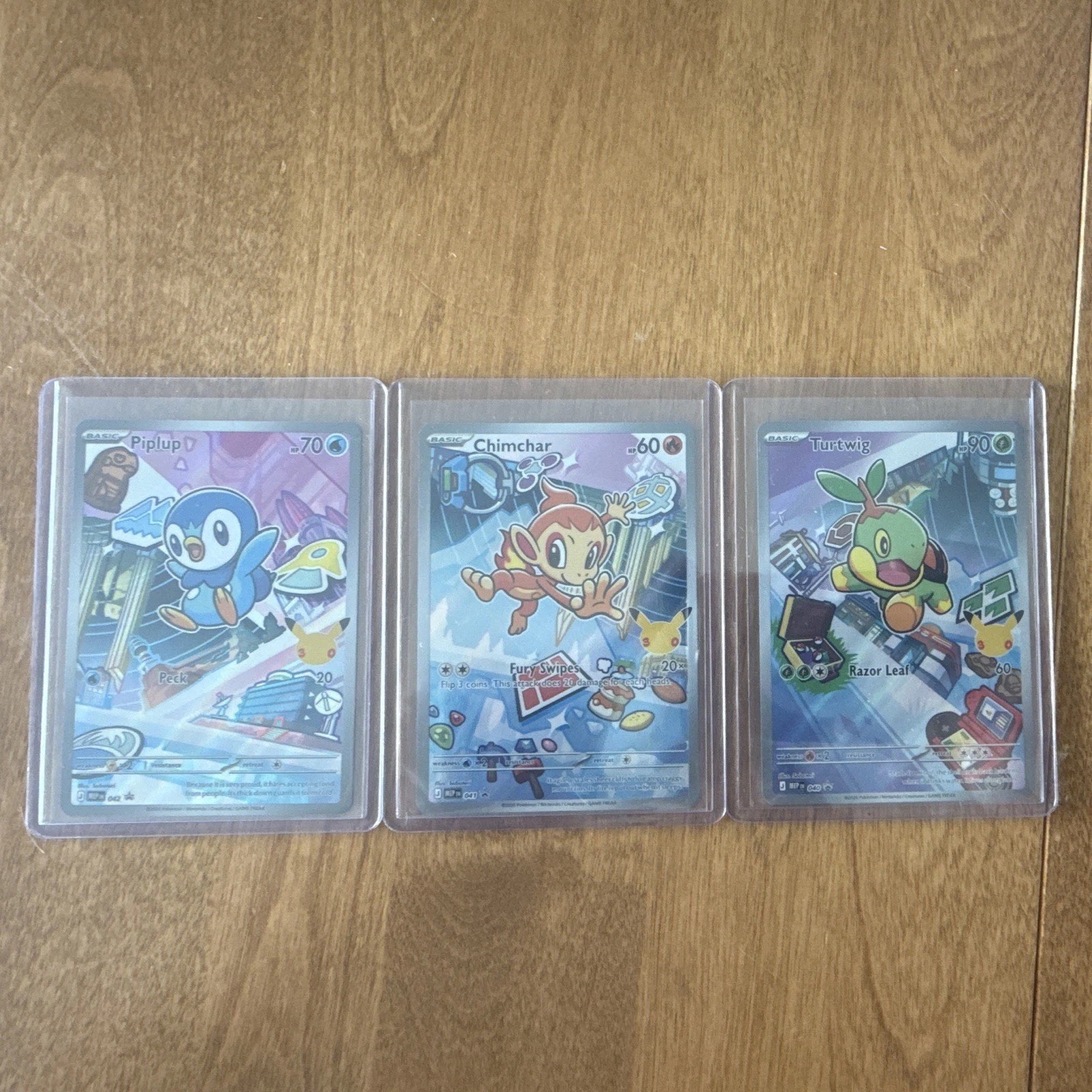 Pokémon First Partner Jumbo 3X Sinnoh Starters Piplup, Turtwig, Chimchar - NM
