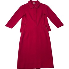 Set completo gonna Luisa Spagnoli vintage anni 60 retro dettaglio bottoni rosa donna UK 6