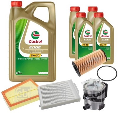 FEBI BILSTEIN Inspektionspaket 9L CASTROL EDGE 5W-30 M für Renault Megane II