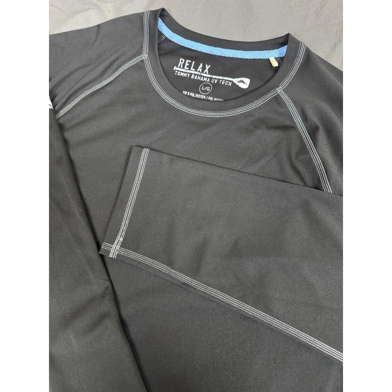 Tommy Bahama Sun Chaser Relax UV Tech Mens Large Black L/S Performance Shirt