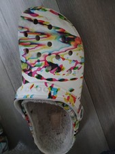 Crocs White Multicolor Paint Splatter Clog Sa...
