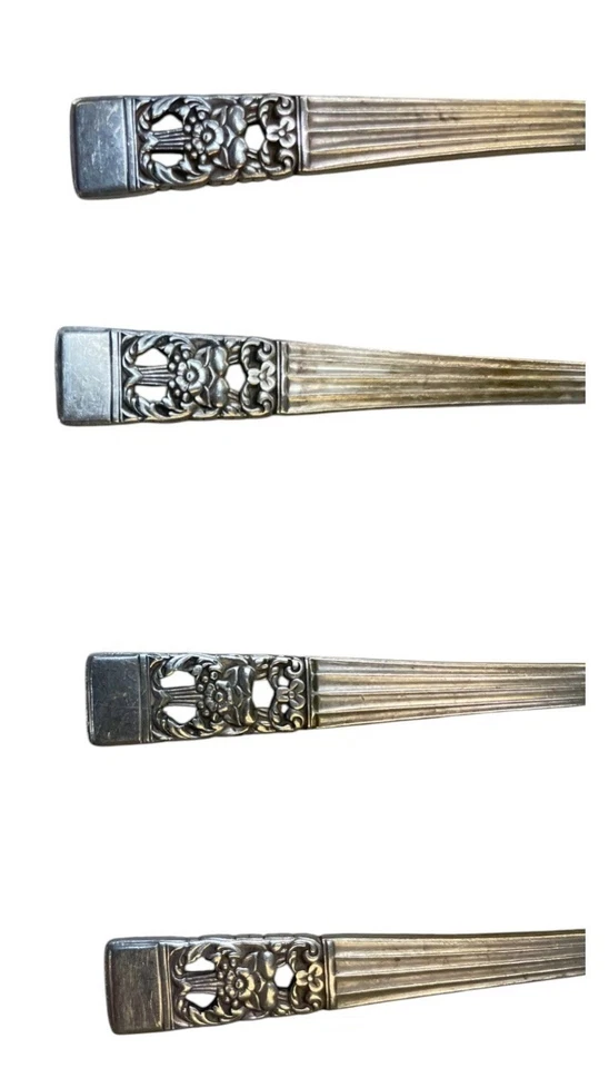 Lot Of 4 Vintage Community Coronation Silverplated Floral Design Dinner Spoons - Image 3 of 4