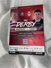 Wigan Warriors Vs St Helens Rugby Super League Rnd 25 26/8/22 Programme (Ex)