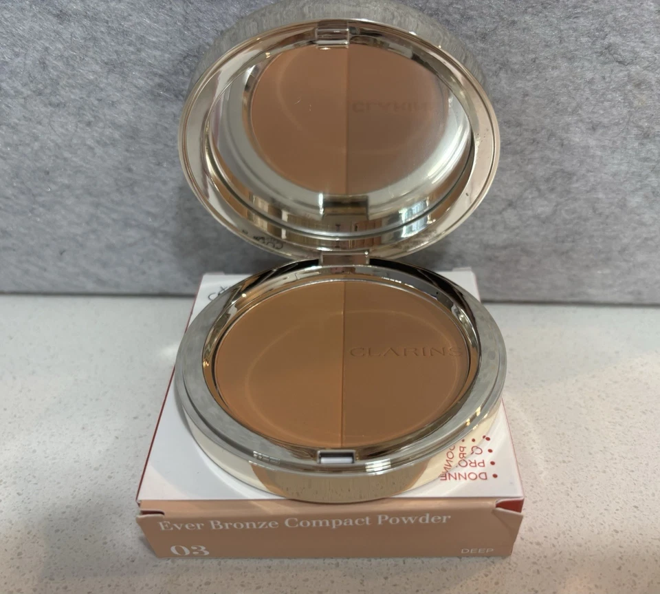 CLARINS EVER BRONZE COMPACT POWDER SUN-KISSED,HEATHY GLOW,NOURISHES 10G #03 - Image 3 of 4
