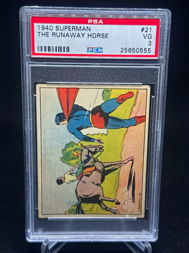1940 Gum Inc Superman #21 The Runaway Horse — PSA 3