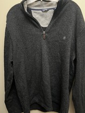 IZOD Men's 1/4 Zip Pullover Sweater Dark Gray Mock Neck Long Sleeve Size L/G