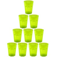 10X Kunststoffbecher GrüN Trinkbecher Plastik Trink-GläSer Mehrweg 0,25L