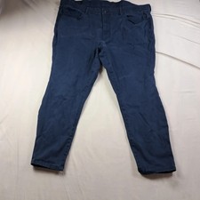 Uniqlo Mens 3XL Navy Blue Cotton Stretch Straight Leg Pants
