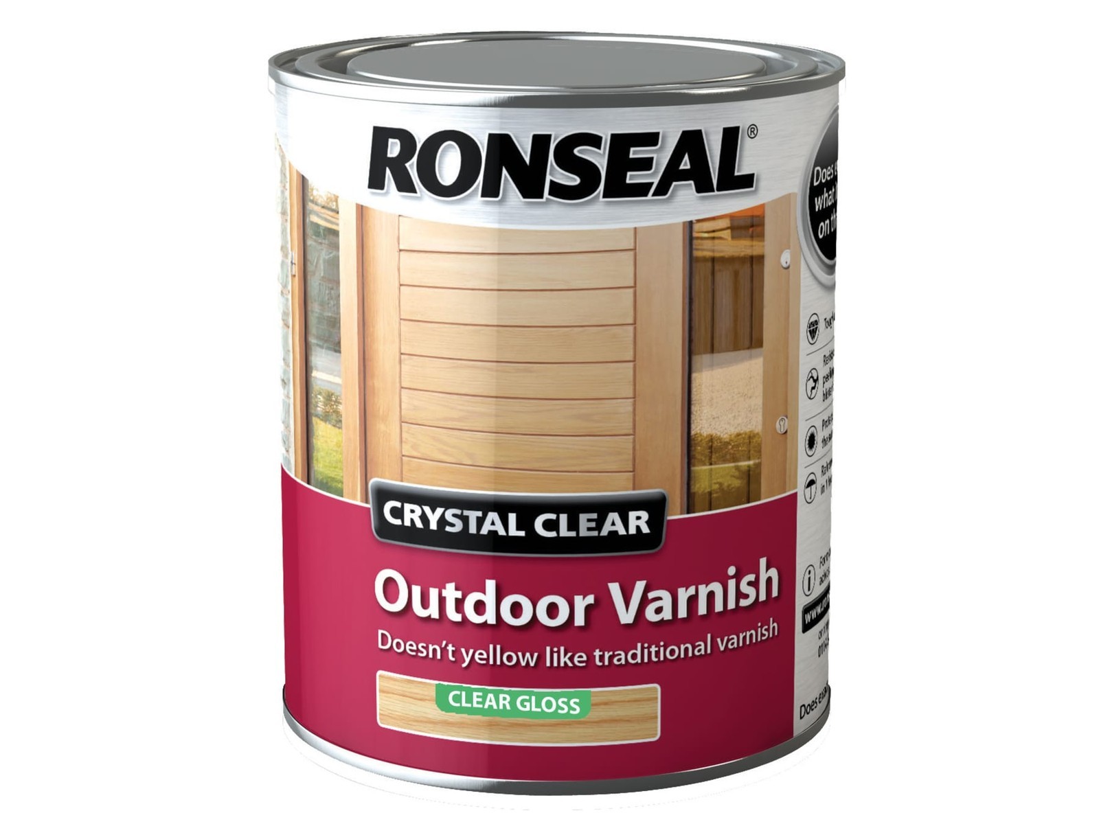 Ronseal 37369 Crystal Clear Outdoor Varnish Matt 2.5 litre